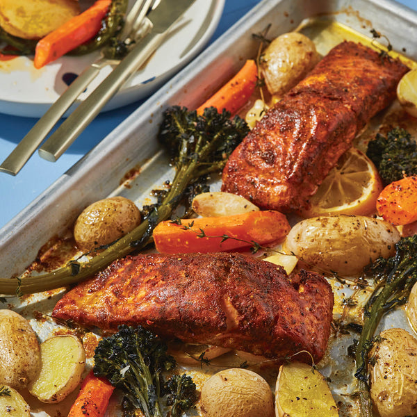 Blackened Salmon Sheet Pan Meal Recipe