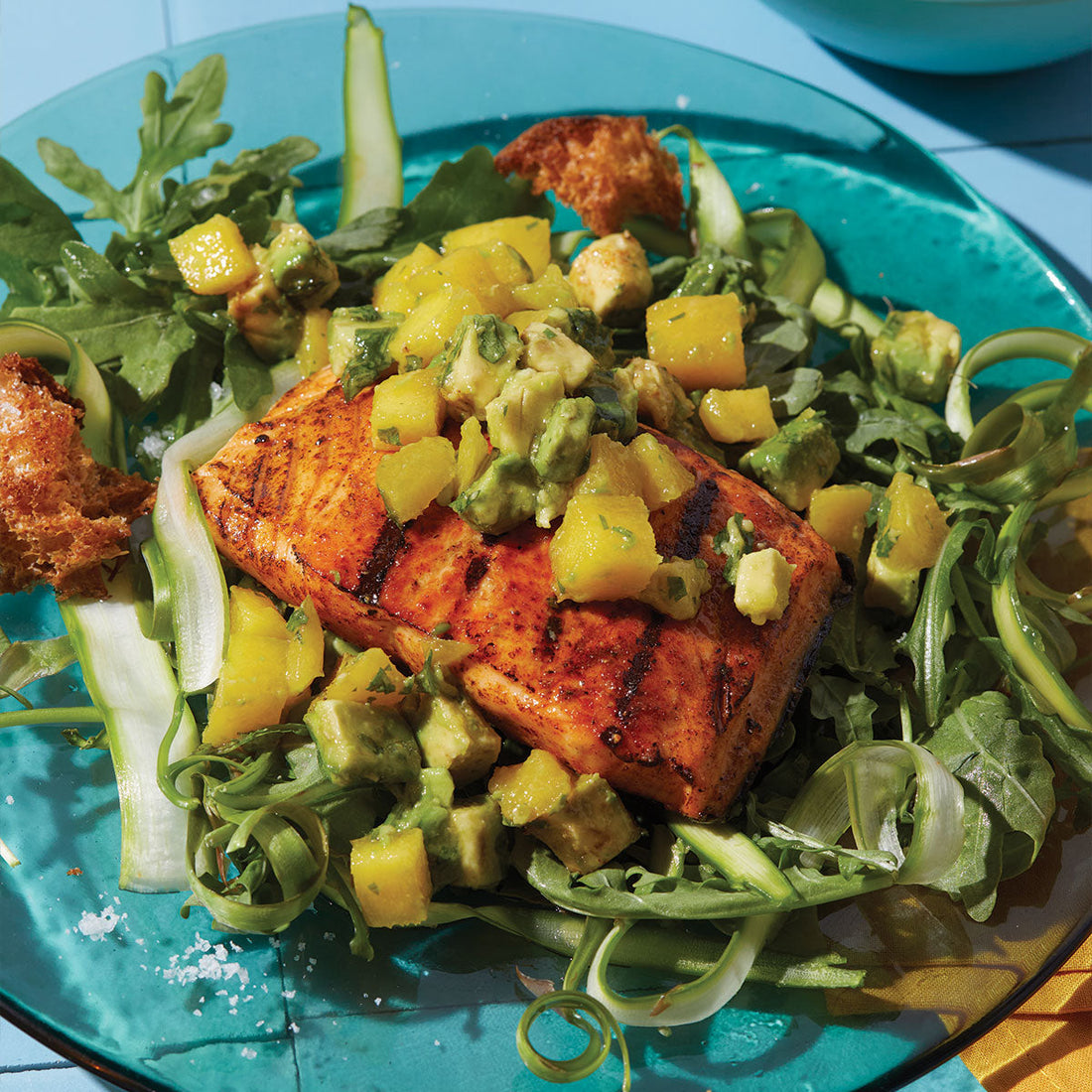Grilled Salmon with Avocado Mango Salsa Recipe