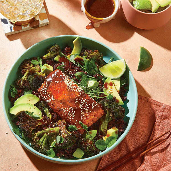 Miso-glazed Secret Island Salmon with Crispy Broccoli