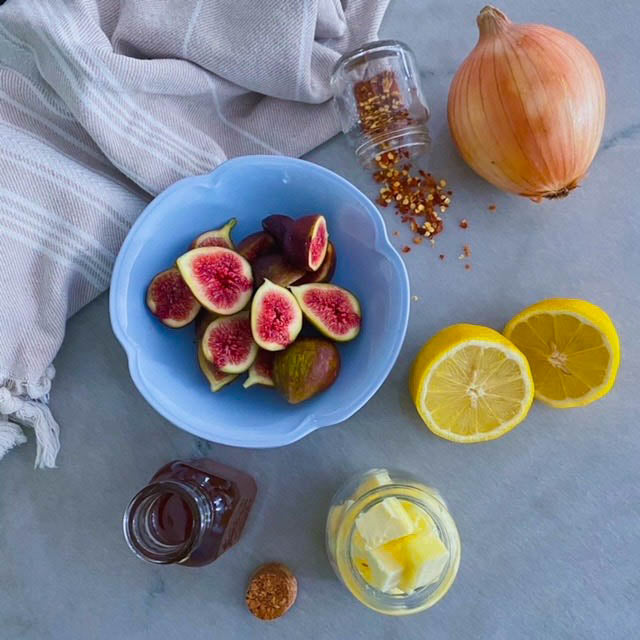 Pan Roasted Secret Island Salmon with Caramelized Figs + Onions Recipe