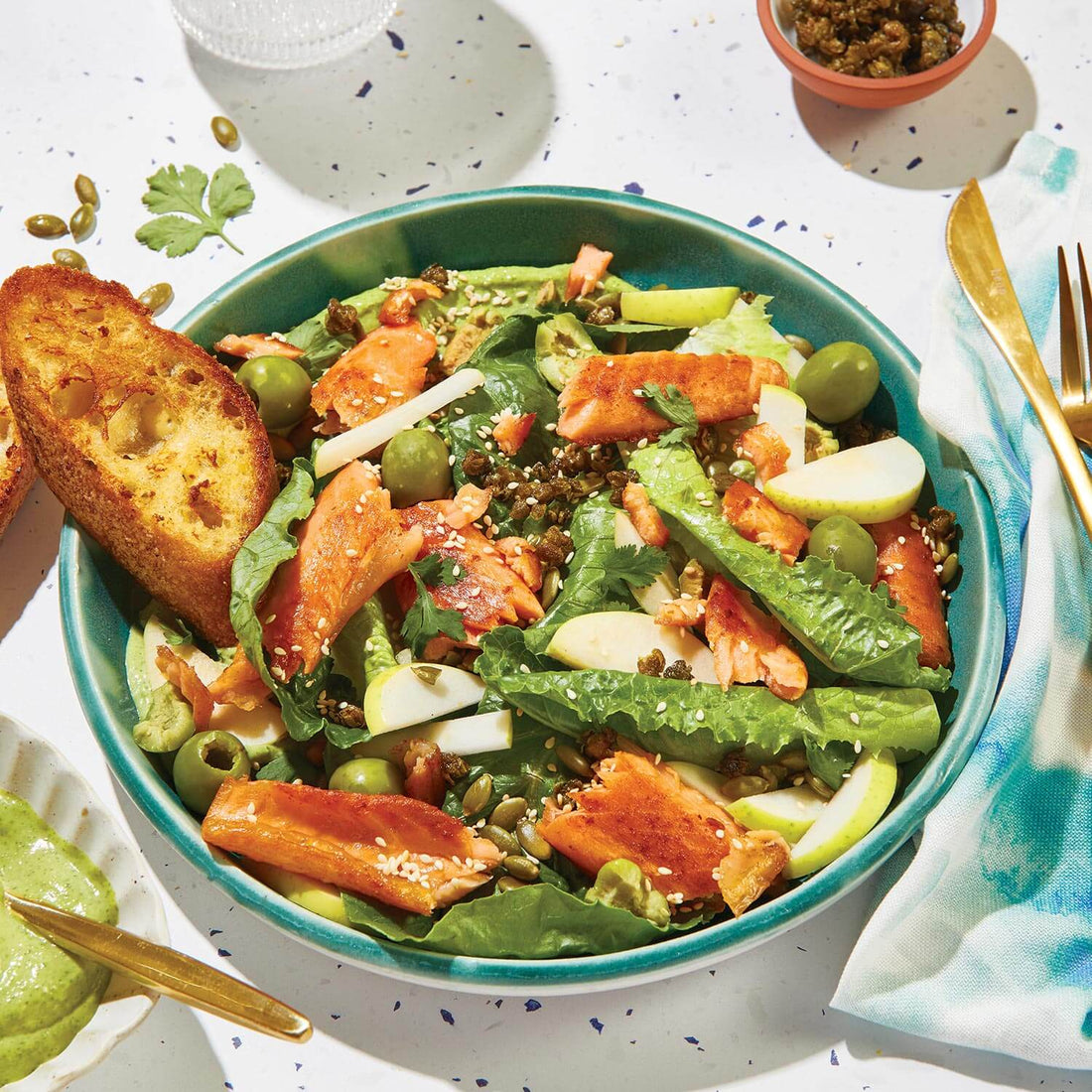 Secret Island Salmon Bacon with Tahini Cilantro Dressing Recipe