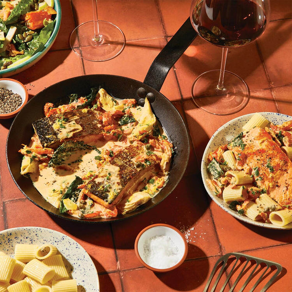 Secret Island Salmon with Creamy Tuscan Pasta Recipe