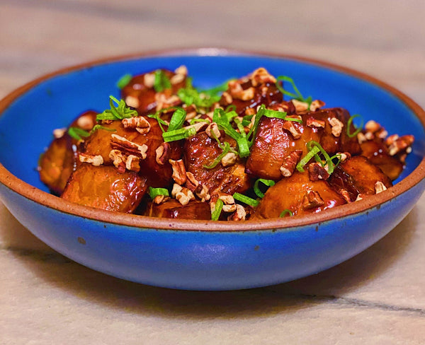 Miso-Sorghum Glazed Salmon with Pecans Recipe