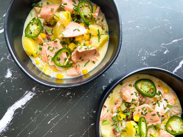 Salmon, Corn + Potato Chowder Recipe